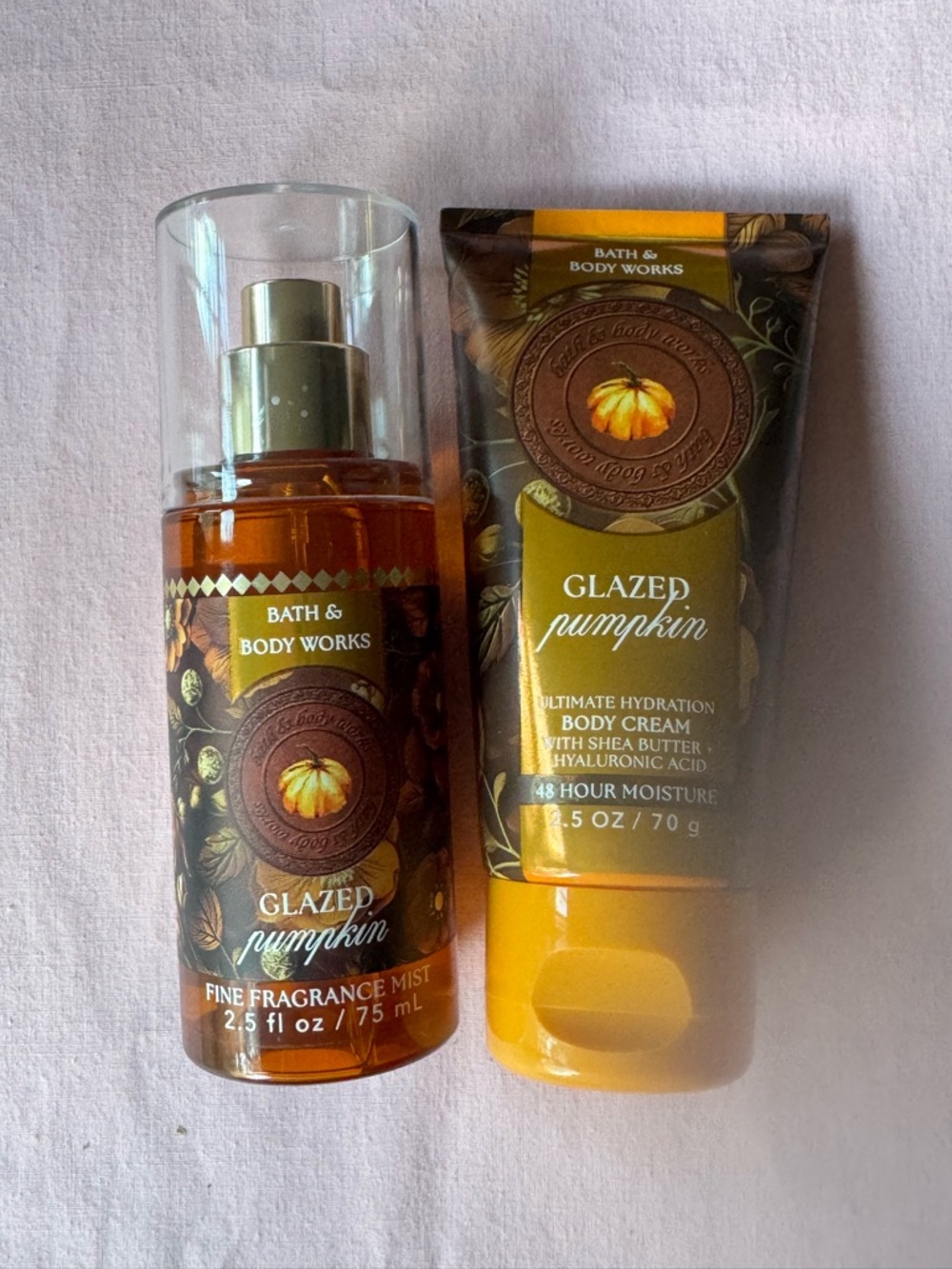 Bath & Body Works Glazed Pumpkin Fragrance Travel Size Mist & Body Cream